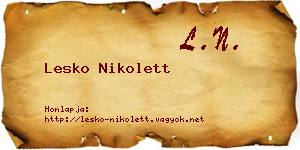 Lesko Nikolett névjegykártya